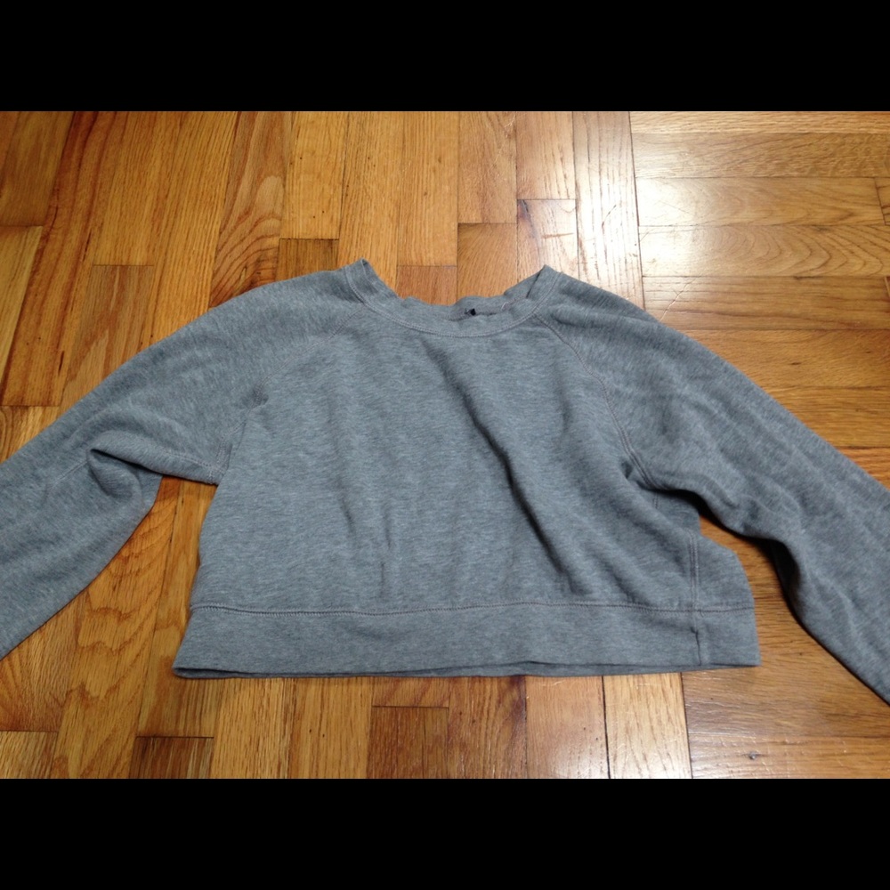 Gray long sleeve crop top